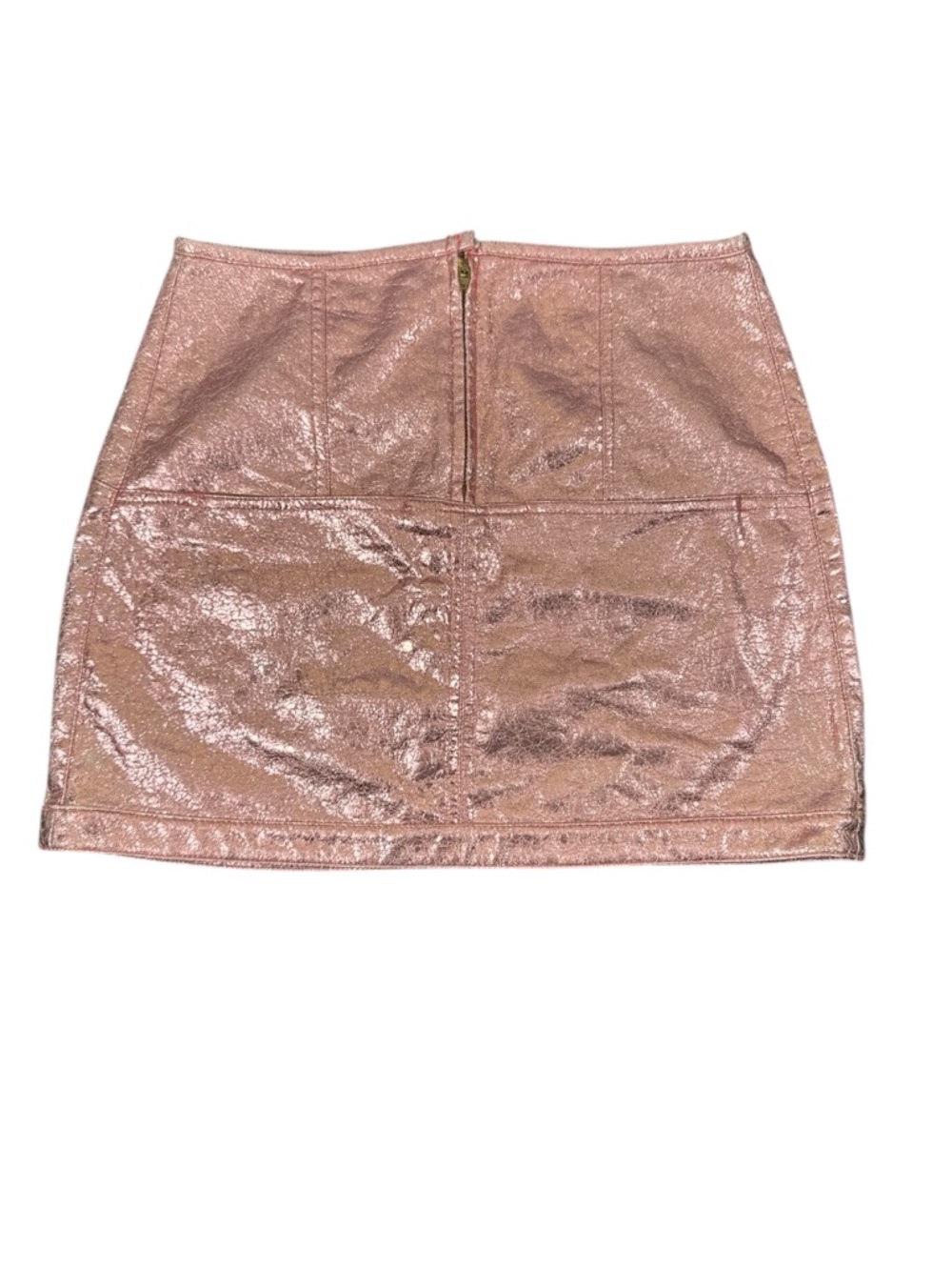 For Love & Lemons XS Pink Metallic Mini Skirt Faux Leather Party Y2K Barbiecore